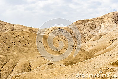 Landscape desert of Israel is the lowest point Stock Photo