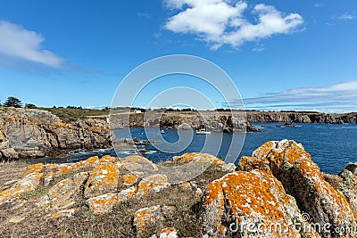 Entrance of the port of La Meule Stock Photo