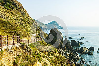 Landscape of Eo Gio bay in Qui Nhon Vietnam. Stock Photo