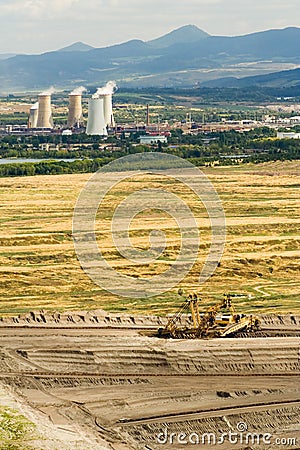 Landscape with extractive industry Stock Photo