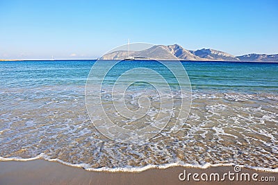 Landscape of Fanos beach at Ano Koufonisi island Greece Stock Photo