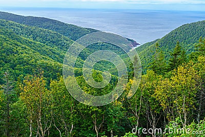 Landscape of the Fishing Cove, along the Cabot Trail Stock Photo