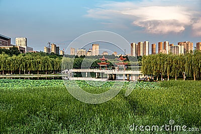 Landscape of Friendship Park in Changchun, China Stock Photo