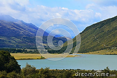 Landscape of Glenorchy New Zealand NZ NZL Stock Photo