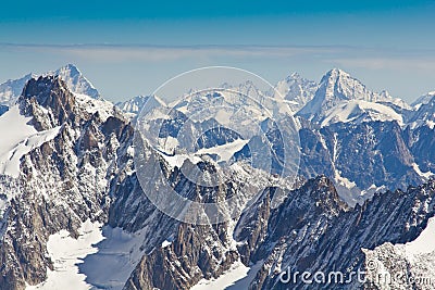 Landscape of high alps mountains in the Mont Blanc massif Stock Photo