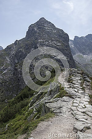 View to Koscielec-peak in the Tatra-Mountains Stock Photo