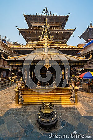 Hiranya Varna Mahavihar Temple. Located at the city of Lalitpur, Nepal Editorial Stock Photo