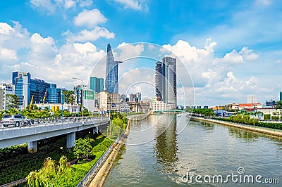 Landscape of Hochiminh city, Vietnam. Editorial Stock Photo