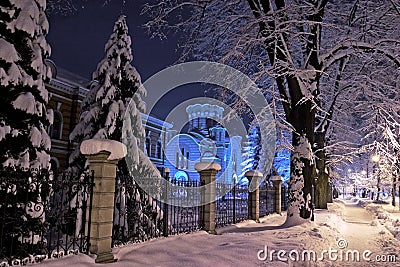 Landscape of Holy Trinity church in Banja Luka Stock Photo