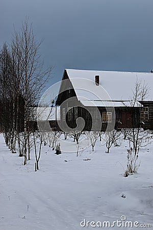 House rural Winter Stock Photo