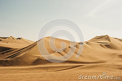 Landscape of Huacachina desert. in Ica, Peru. Stock Photo