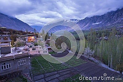 Landscape of Hunza Valley in Spring season, Gilgit Baltistan, no Editorial Stock Photo