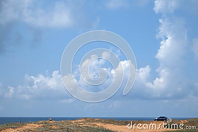 landscape with the image of clouds under the sea beach Stock Photo