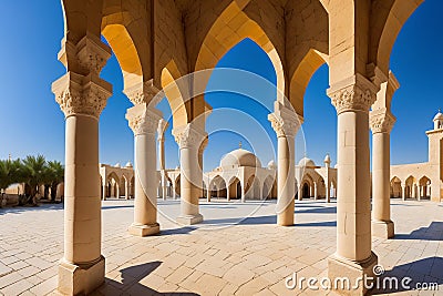 a mosque on the west bank of the Salt Lake in Cyprus. Stock Photo