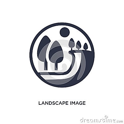 landscape image icon on white background. Simple element illustration from ecology concept Vector Illustration