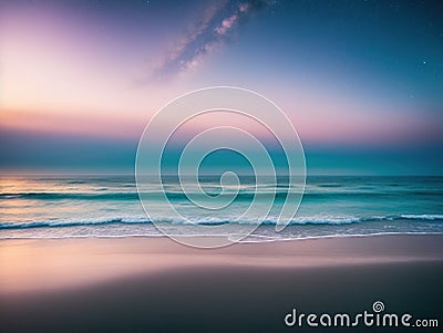 The Milky Way Use a wide-angle lens to capture the expanse of the beach Soft made with generative ai Stock Photo