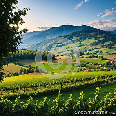 Wine country in the summer. Stock Photo