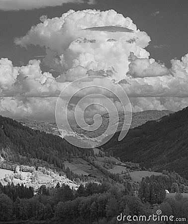 Landscape in infrared light Stock Photo