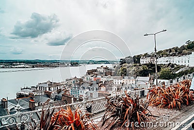 Cobh Ireland Landscape Travel Panorama Irish Village Tourism Colorful Houses City Town Stock Photo