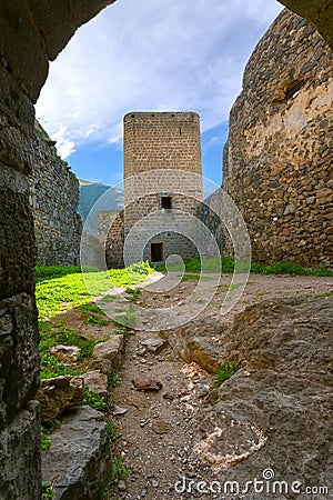 Landscape, Khertvisi fortress Stock Photo