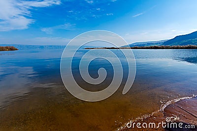 Landscape of Kinneret Lake - Galilee Sea Stock Photo