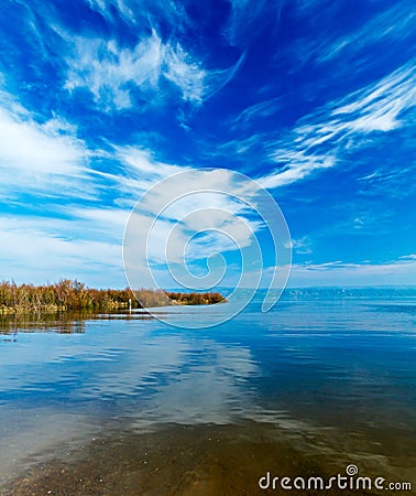 Landscape of Kinneret Lake - Galilee Sea Stock Photo