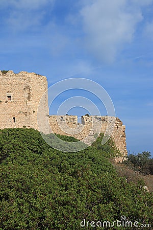 Landscape with Kritinia Castle Stock Photo