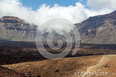 Landscape at La Canadas on the Teide Volcano in Tenerife Stock Photo