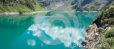 Landscape of the Lake Barbellino an alpine artificial lake. Italian Alps. Italy Stock Photo