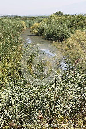 Landscape of Lake Hula, Israel Stock Photo