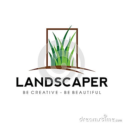 Landscape and Lawn Logo Vector Vector Illustration