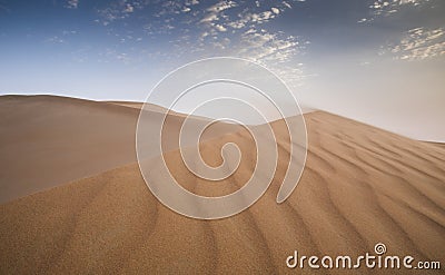 Sandstorm in a desert Stock Photo
