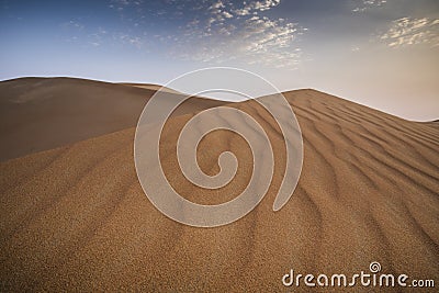 Sandstorm in a desert Stock Photo