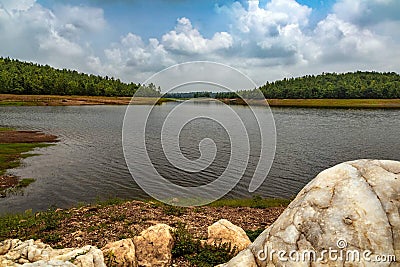 landscape of a lonely lake Stock Photo