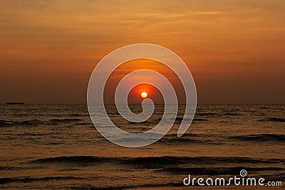 Landscape magnificent sunset on the ocean Stock Photo