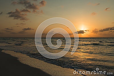 Landscape magnificent sunset on the ocean Stock Photo