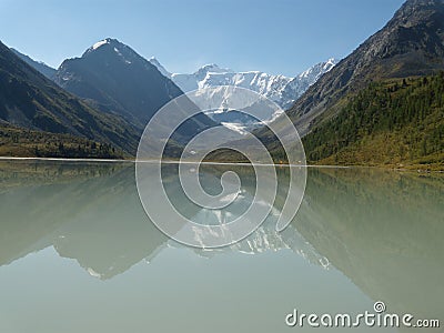 Landscape with mountain and lake in Altai, Siberia Stock Photo