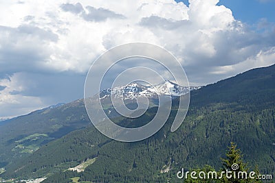 Landscape at the mountain near the austrian village called Bramberg am Wildkogel Stock Photo