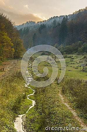 Landscape with mountain water stream Stock Photo