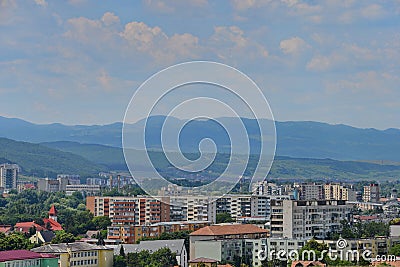 Landscape with mountains and Grigorescu neighborhood from Cluj-Napoca Stock Photo