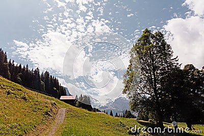 Landscape with mountings in Switzerland Stock Photo