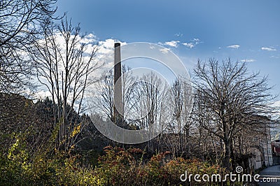 Landscape of narni and its chimney of a factory Stock Photo