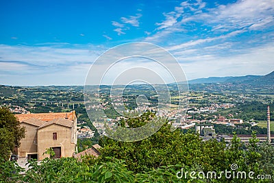 Landscape of narni scalo seen from the fortress of narni Stock Photo