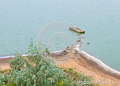 Landscape. A narrow triangular bank on the estuary Stock Photo