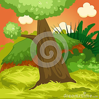 Landscape natural forest Vector Illustration