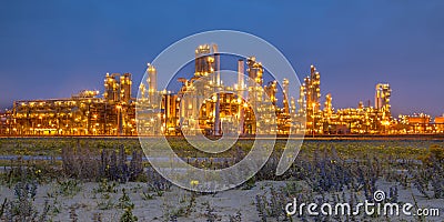 Landscape with natural vegetation and industry Stock Photo