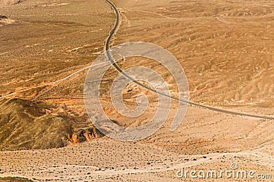 Aerial view of road in grand canyon desert Stock Photo