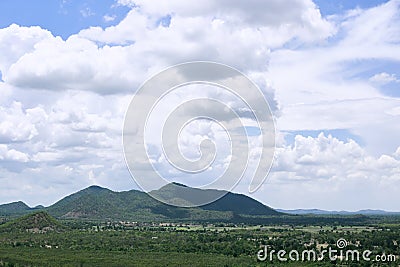 Landscape nature - layer of mountain and sky view Stock Photo