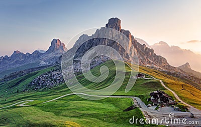 Landscape nature mountan in Alps, Dolomites, Giau Stock Photo