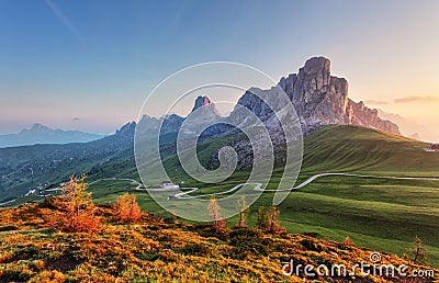 Landscape nature mountan in Alps, Dolomites, Giau. Stock Photo